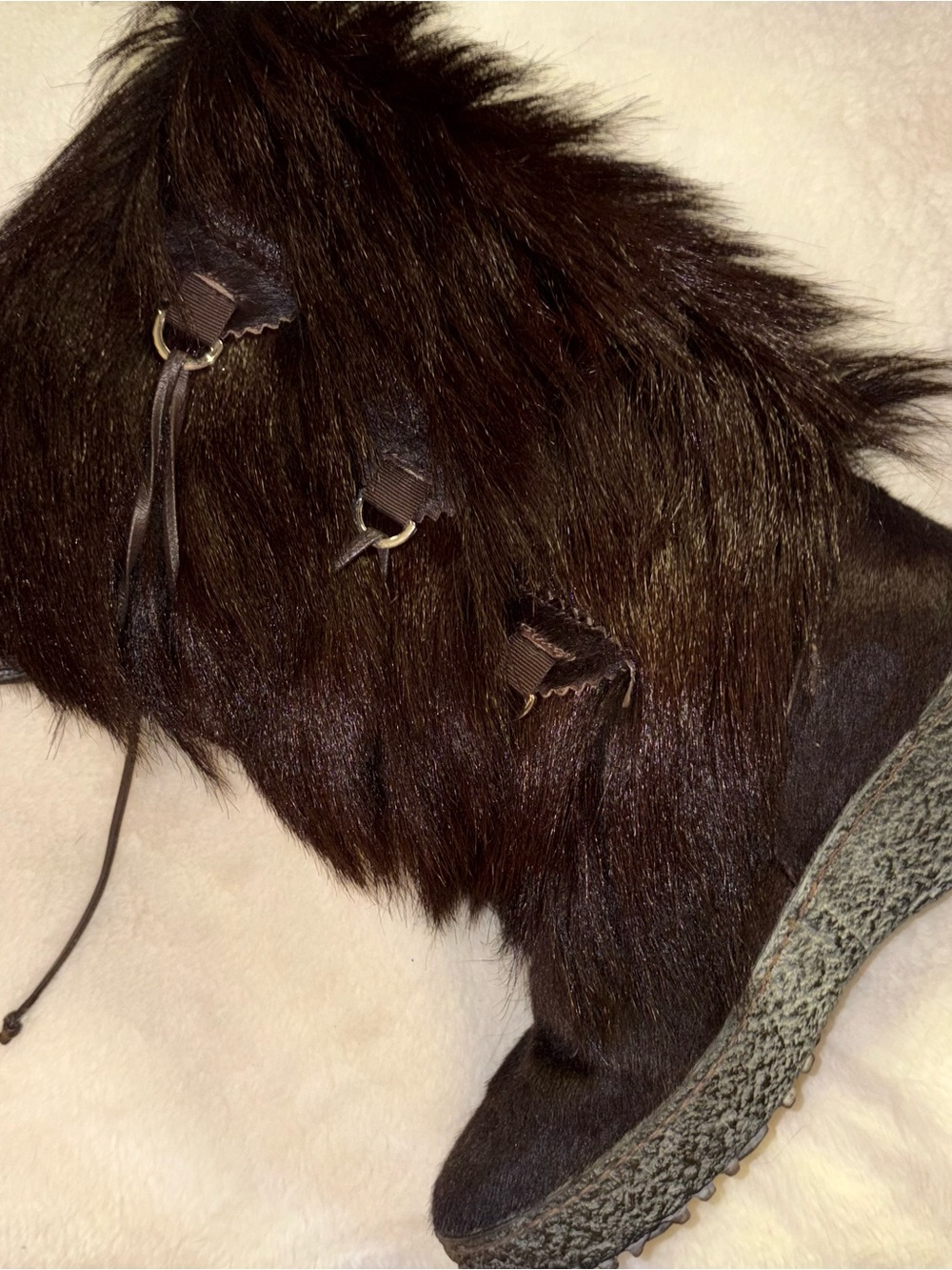 Pajar Dark Brown Fur Winter Boots - Picture 5 of 9